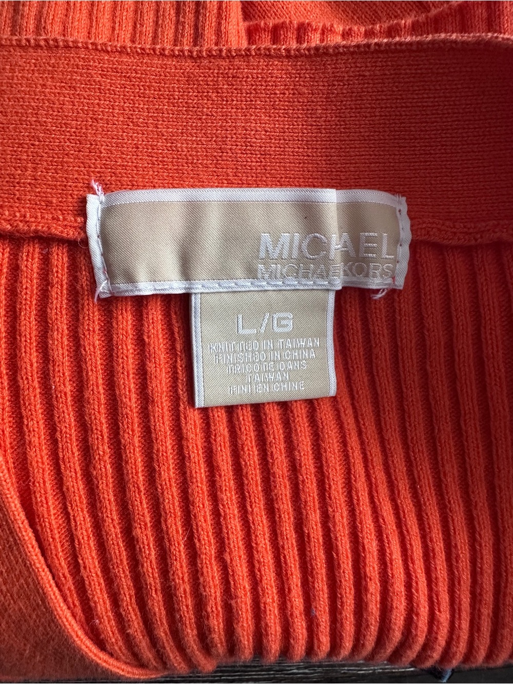 Michael Kors Orange Ribbed Sweater